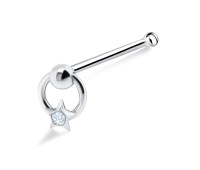 Ring Star Shaped Silver Bone Nose Stud NSKD-445
